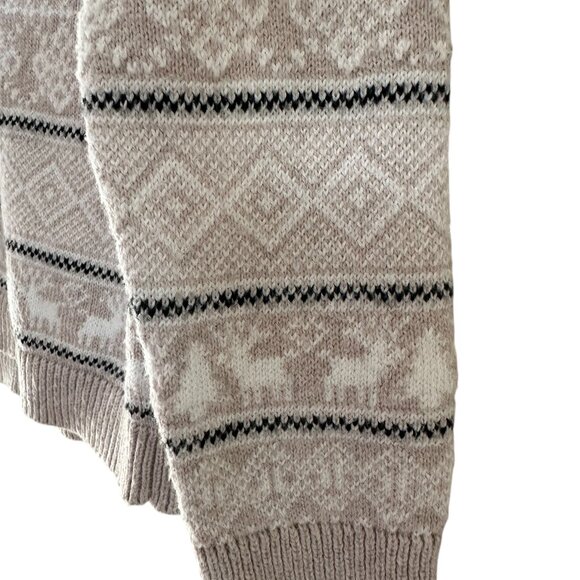 Talbots cream black Fair Isle cardigan soft cotton blend SzL - Picture 6 of 6